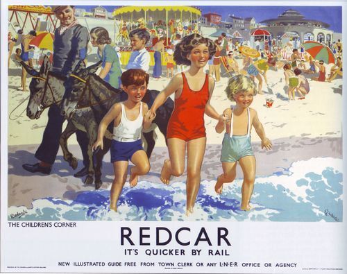 Vintage LNER Redcar  Railway Poster A3 / A2 Print