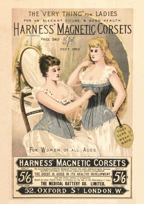 ANTIQUE VICTORIAN CORSET ADVERTISEMENT  A3 POSTER REPRINT