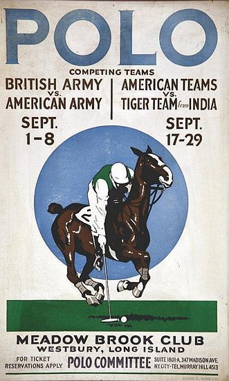Vintage Long Island USA International Polo Matches Poster  A3 Print