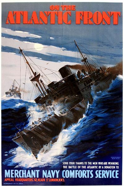World War Two Merchant Navy Poster  A3 Print