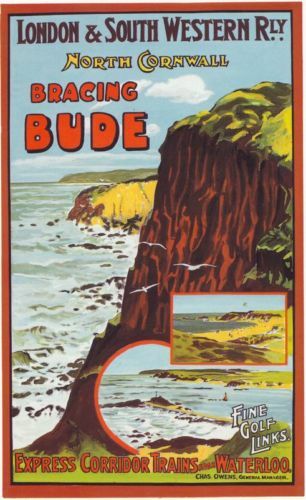 Early 20th Century LSW Railway Bude Poster A3 Reprint