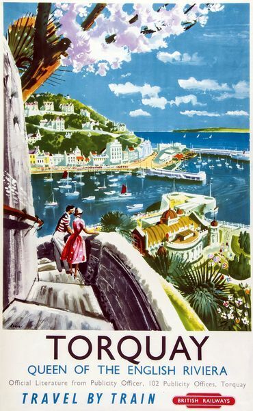 1950's British Railways Torquay Railway  Poster  A3 Print