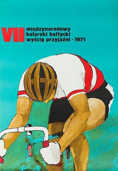 Vintage 1971 Polish Cycle Race Poster  A3 Print