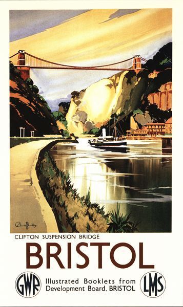 Vintage GWR Bristol Clifton Suspension Bridge Railway Poster A3/A2/A1 Print
