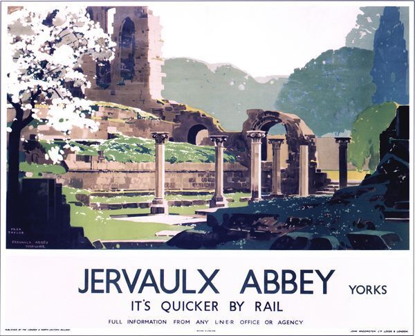 Vintage LNER Jervaulx Abbey Yorkshire Railway Poster A3/A2/A1 Print