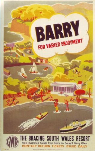 Vintage GWR Barry Island Tourism Poster A3 reprint