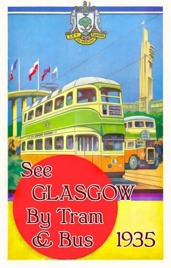 1935 Glasgow Tram Company A3 Poster Reprint