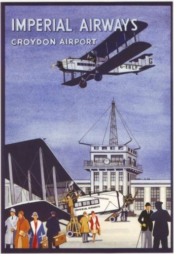 Vintage Croydon Airport Advertising A3 Poster Reprint