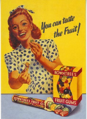 1950's Rowntrees Fruit Gums Advertising Poster A3 Reprint