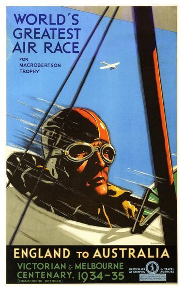 1934 England to Australia Air Race MacRobertson Trophy  Poster A3/A2/A1 Print