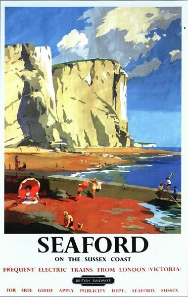 1950's British Railways Seaford Sussex Railway Poster A3 / A2 Print ...