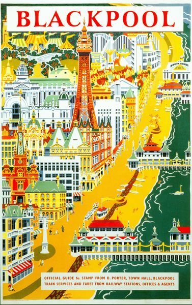 1950's British Railways Blackpool Railway Poster A3/A2/A1 Print