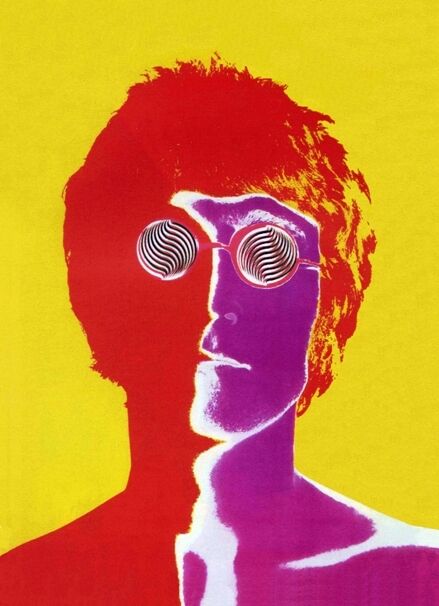 PSYCHEDELIC BEATLES PHOTO  PORTRAIT OF JOHN LENNON 1 OF 4 SET A3 POSTER  REPRINT