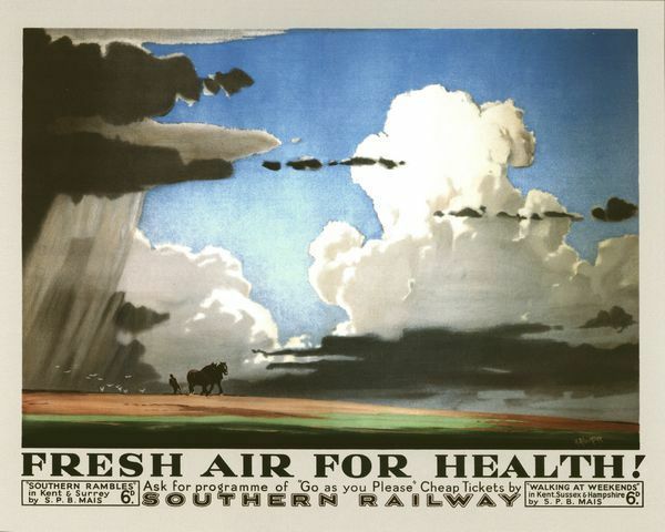 Vintage Southern Fresh Air For Health  Railway Poster A3/A2/A1 Print