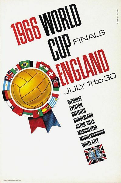 1966 Football World Cup Finals England Promotional Poster A3 Print