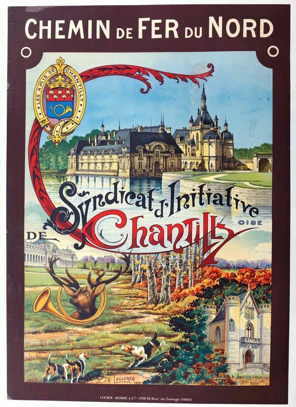 Vintage French Railways Chantilly Tourism Poster Print A3/A4