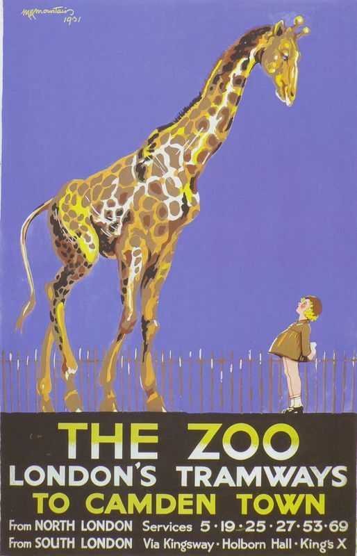 1931 London Tramways Zoo Poster A3 / A2 Print