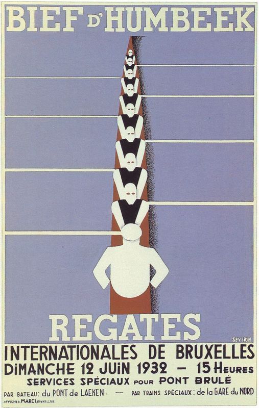 1932 Belgian Rowing Regatta Poster A3 / A2 Print