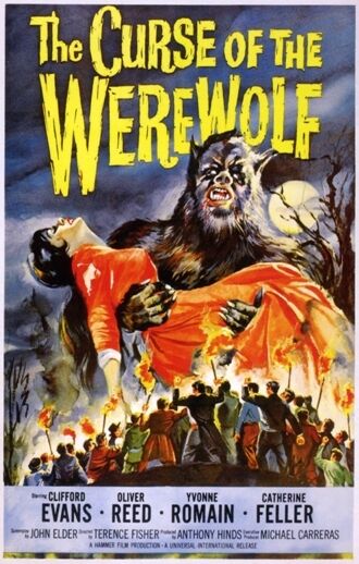 CURSE OF THE WEREWOLF HAMMER HORROR FILM A3/A2 REPRINT