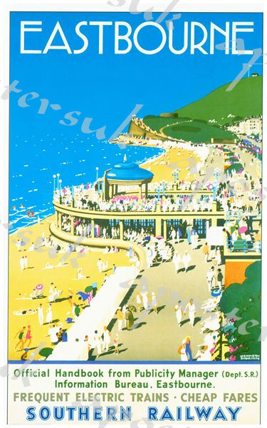 Vintage Southern Railway Eastbourne Railway Poster A4/A3/A2/A1 Print