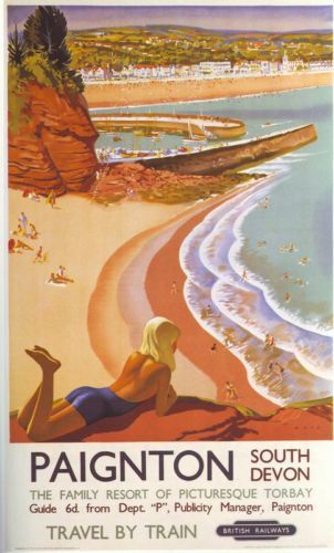 Vintage Paignton Railway Poster A3 reprint