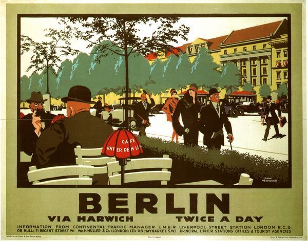 Vintage LNER Berlin via Harwich Railway Poster A3 Print
