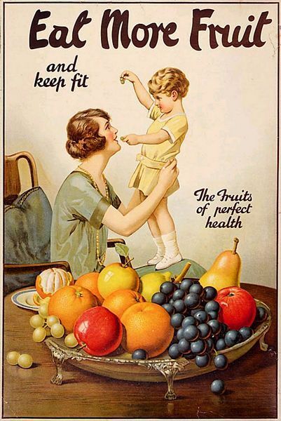 Vintage 1920's Eat More Fruit Advertising Poster A3 Print