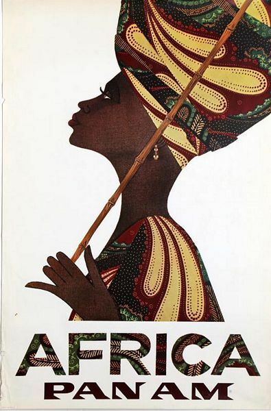 Vintage Pan Am Flights to Africa Airline Poster A3 Print