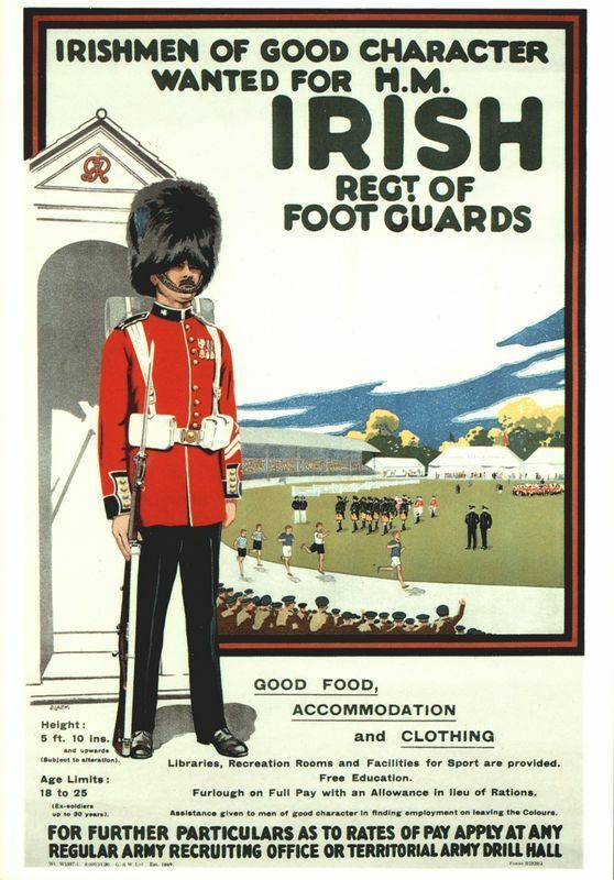 Vintage Irish Guards Recruitment  Poster A3/A2 Print