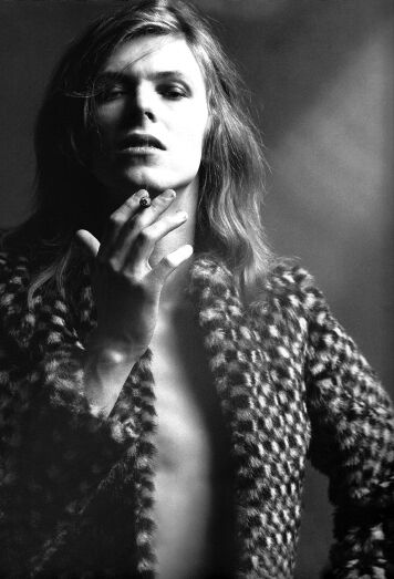 RARE B&W PHOTO PORTRAIT OF DAVID BOWIE C.1970 A3 POSTER  REPRINT