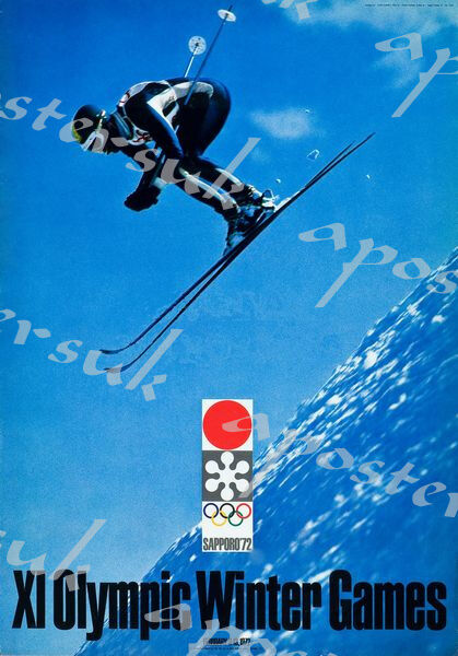 1972 Saporro Winter Olympics Skiing Poster A3/A4 Print