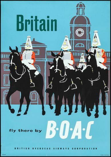 Vintage Britain By BOAC Airline Poster A3 Print