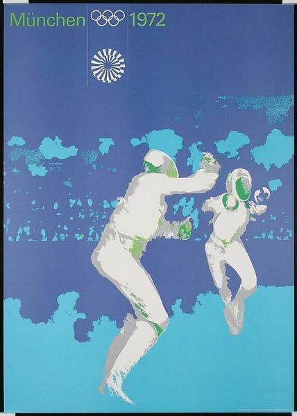 1972 Munich Olympics Fencing Poster  A3 Print