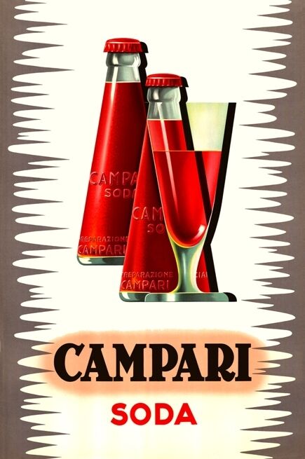 VINTAGE ITALIAN CAMPARI SODA C.1960 ADVERTISEMENT POSTER A3 REPRINT