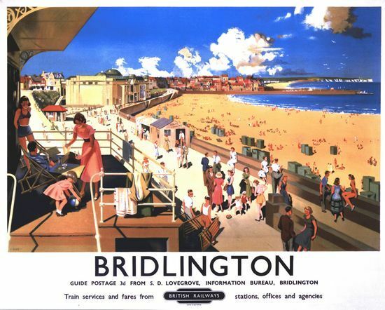 Vintage British Rail Bridlington Yorkshire Poster A3/A2/A1 Print
