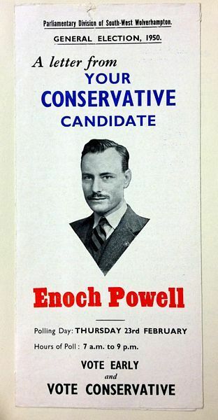 Vintage 1950 Enoch Powell Conservative Election Poster A3 Print