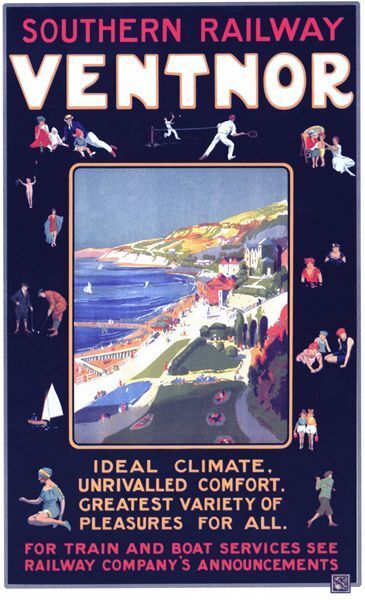 Vintage Southern Ventnor Isle of Wight Railway Poster A3/A2/A1 Print
