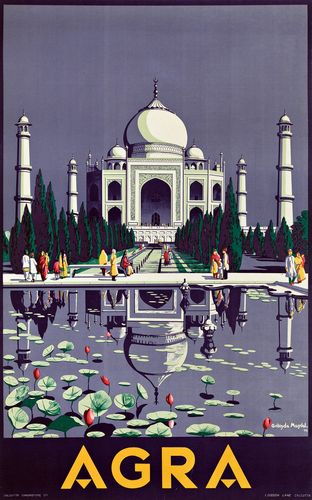 Vintage Agra India Taj Mahal Tourism Poster A3/A4