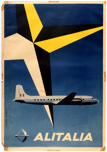 Vintage Alitalia Italian Airlines Poster A3/A4