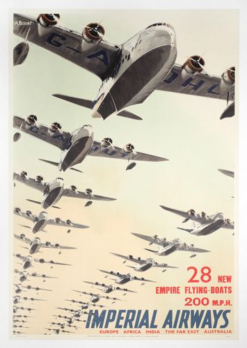 Vintage Imperial Airways Flying Boats Poster A3/A4