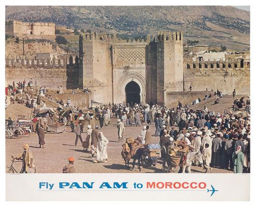 Vintage Pan Am Flights To Morocco Poster A3/A4