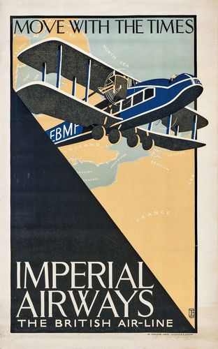 Vintage Imperial Airlines Move With The Times Poster A3/A4