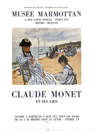 Vintage 1971 Monet Art Exhibition Paris Poster A3/A4