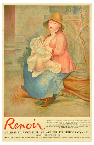 Vintage 1955 Renoir Art Exhibition Louvre Paris Poster A3/A4