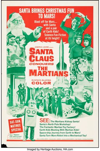 Vintage Santa Claus Conquers The Martians B Movie Poster A3/A4