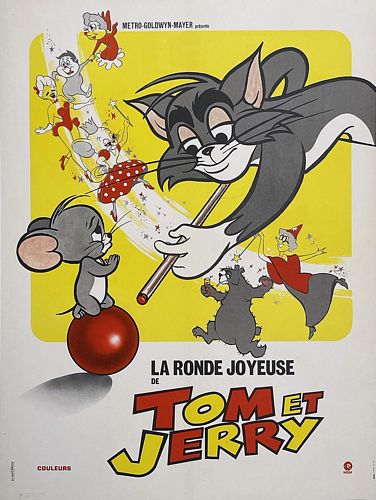 Vintage French Tom and Jerry Cartoon Movie Poster A3/A4