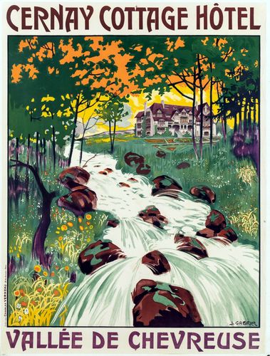 Vintage French Cernay Cottage Tourism Poster A3/A4