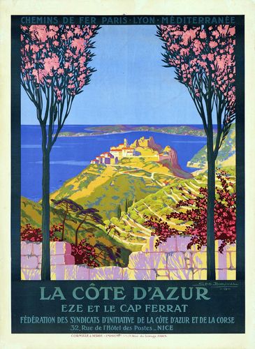 Vintage French Cote D Azur Tourism Poster A3/A4