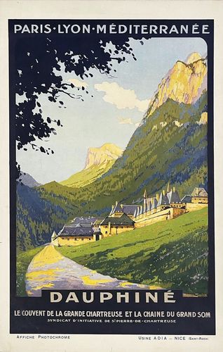 Vintage French Dauphine Tourism Poster A3/A4