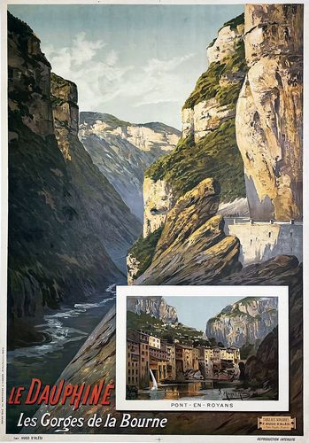 Vintage French Pont En Royans Tourism Poster A3/A4